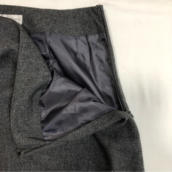 Dress barn Wool Blend Embroidered Flower Patch Fringe Zipper Grey Pencil Skirt 6 - Picture 9 of 12